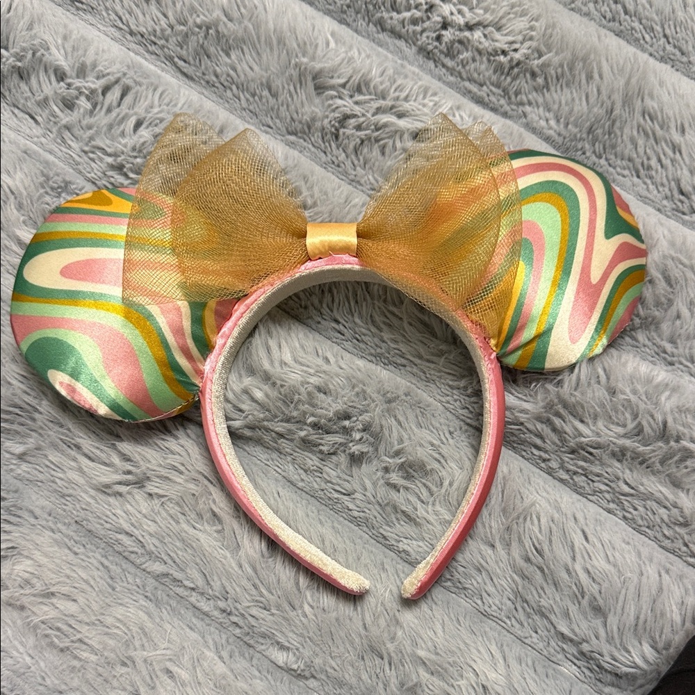 Disney Swirl Pattern Ears Headband with Pink and Gold